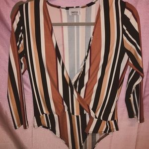 Body suit with thong bottom